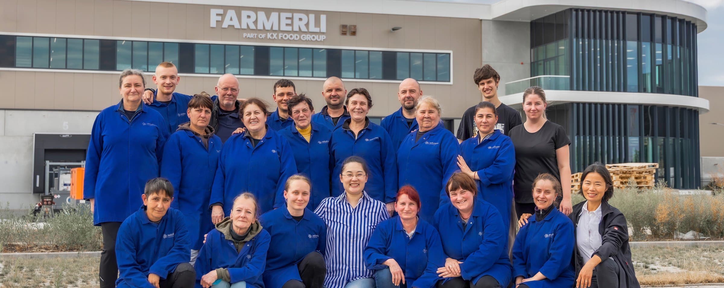 The KX Food and Farmerli team outside the Breda facility
